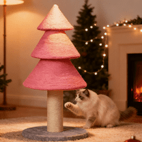Ktaxon 31.5'' Christmas Tree Cat Scratcher, Large Sisal Scratching Post for Indoor Cats, Pink