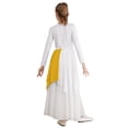 thumbnail image 6 of YiZYiF Kids Girls Metallic Color Block Praise Dance Dress And Wide Leg Pants Liturgical Worship Costumes Yellow 6, 6 of 7