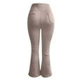 thumbnail image 4 of CAIVO Bootcut Flared Yoga Leggings for Women High Waist Solid Color Full Length Stretchy Casual Athletic Pants for Travel Gym Daily Life Running Fitness Trousers , Khaki, 4 of 5