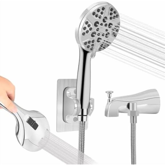 Tub Spout with Diverter, High Pressure 8 Settings Hand Held Shower head, Metal Bathtub Faucet with Sprayer Chrome$$Tools & Hardware Other