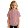 thumbnail image 2 of SUYIDA Kids Short Sleeve Hoodies Casual Lightweight Sweatshirt with Pocket Back to School for Boys Girls Everyday Play Comfortable Hoodie, 2 of 3