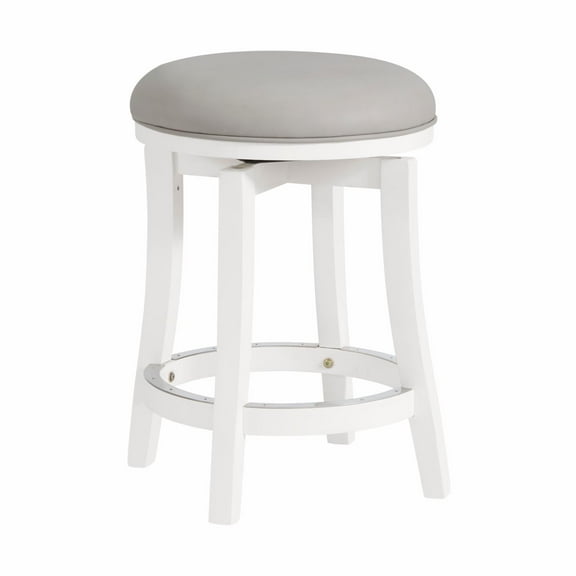 Alaterre Furniture Ellie Backless Counter Height Wood Stool, White