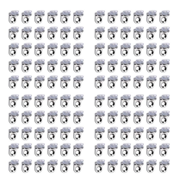 Soporte de Estante de Vidrio de 120 Piezas Con Soporte de Estante de Vidrio de Ventosa, Soportes de Fijación En ángulo
