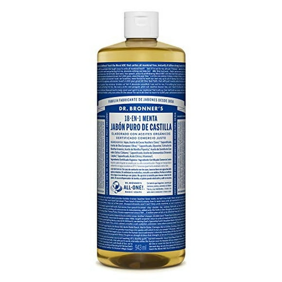 Jabón de Castilla Orgánico Dr. Bronner's Menta Aromatizado Biodegradable para Todo el Cuerpo