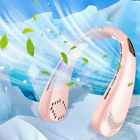 

SHEYAGN Convenient Small Fan Outdoor Mini Usb Rechargeable Leafless Lazy Person Big Wind Power Hanging Neck Home in Clearance