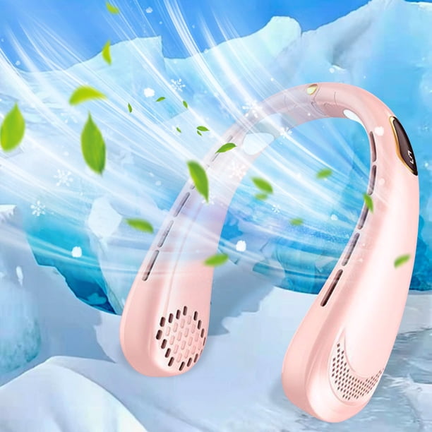 Especial de la Semana, Práctico ventilador pequeño para exteriores, miniventilador recargable por USB, sin hojas, para personas perezosas, con gran potencia de viento, para colgar en el cuello