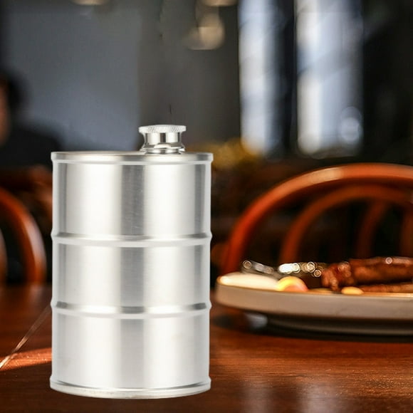 Decantador de acero inoxidable para mini barril de vino | Matraz de vino cilíndrica portátil de 750 ml para acampada y senderismo de viaje | Botella resistente al óxido duradera | 1 Pack