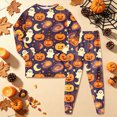 thumbnail image 2 of Futezty Toddler Boys Girls Pajamas Sets Halloween Pattern Kids 2 Piece Pj's Long Sleeve Crew Neck Tops and Pants Clothes Set Night Sleepwear 2T-9T, 2 of 7