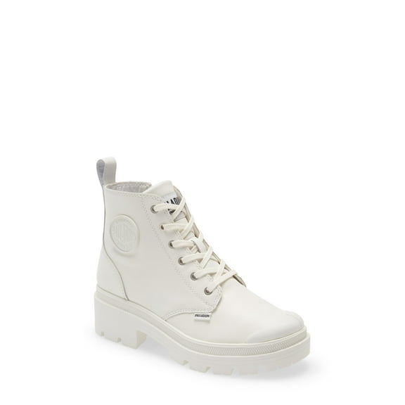 Palladium Pallabase Leather Bootie in White/White at Nordstrom, Size 9.5
