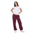 thumbnail image 2 of Forever 21 Women's Burgundy Low-Rise Fleece Jogger, XS, 2 of 6