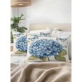 thumbnail image 3 of Waterproof Outdoor Throw Pillows with Inserts 12"x20" Set of 2, Blue Hydrangea Soft Decorative Pillowcases for Couch Bedroom, Spring Vintage Botanical Butterfly Pillow Covers for Sofa Living Room, 3 of 8