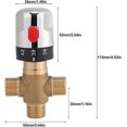 thumbnail image 2 of Solid Brass Thermostatic Valve, Temperature Control for Consistent Water, Fahrenheit Scale, US Standard Fittings, Suitable for Kitchen and Bathroom (Adjustable, 15mm), 2 of 5