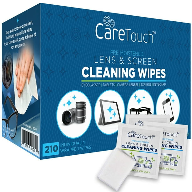 Care Touch Lens Cleaning Wipes Pre Moistened Cleansing Cloths, Great