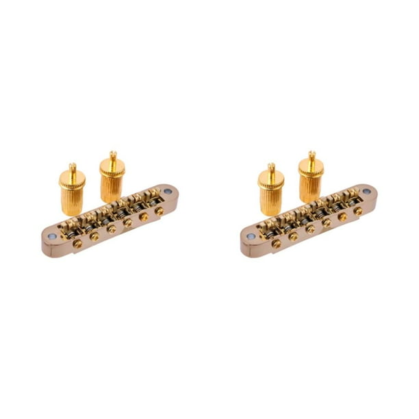Toystoory Roller Saddle Bridge Puentes ajustables Accesorios con poste Hole Set Lock Tailpiece para guitarras eléctricas Instrumento musical Type2 NO2