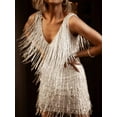 thumbnail image 3 of Women 1920s Dance Dress Sequin Tassel Fringe Flapper Latin Rumba Dress Tango Ballroom Dancing Dresses White XXL, 3 of 6