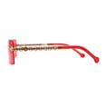thumbnail image 4 of Heavy Rhinestone Chain Jewel Rimless OG Rapper Sunglasses Gold Red, 4 of 4