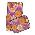 thumbnail image 2 of XYZCANDO Groovy Hippie Flower Musical Note Print Car Floor Mats Non-Slip Carpet Floor Mats for Front and Rear Full Sets Dirt-Resistant All-Weather Mats Universal Fit Most Car Sedan SUVs, 2 of 6