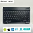 thumbnail image 2 of German layout 10inch Bluetooth wireless keyboard rechargeable For mobile phone tablet iPad Samsung Android iOS Windows, 2 of 10