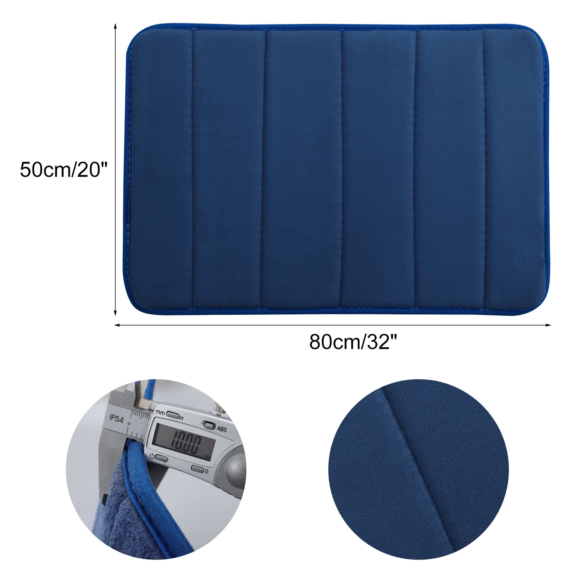 Unique Bargains Solid Contemporary Memory Foam Bath Rug Royal Blue 32"x20"