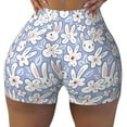 thumbnail image 2 of Uemuo Rabbit And Floral Pattern Women Workout Impact Shorts Scrunch Butt Lifting Gym Shorts Seamless Booty Biker Shorts-Medium, 2 of 8