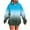 Sky Blue, variant on Xdegoge Fashion Hoodie for Women Long Sleeve Drawstring Hooded Sweatshirts Fashion Gradient Color Top with Kangaroo Pocket Casual Loose Athletic Tops