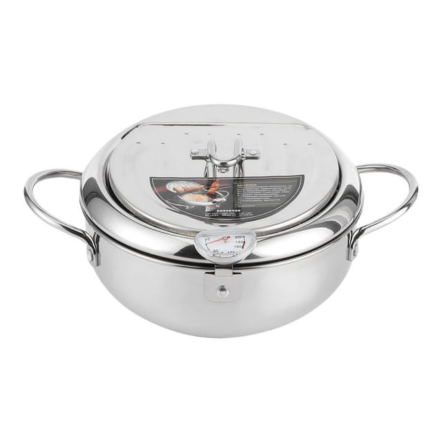 Lipstore Deep Fryer Pot Cookware Oil Fryer Pan for Dried Onion Rings Squid Rings 20x20x8cm