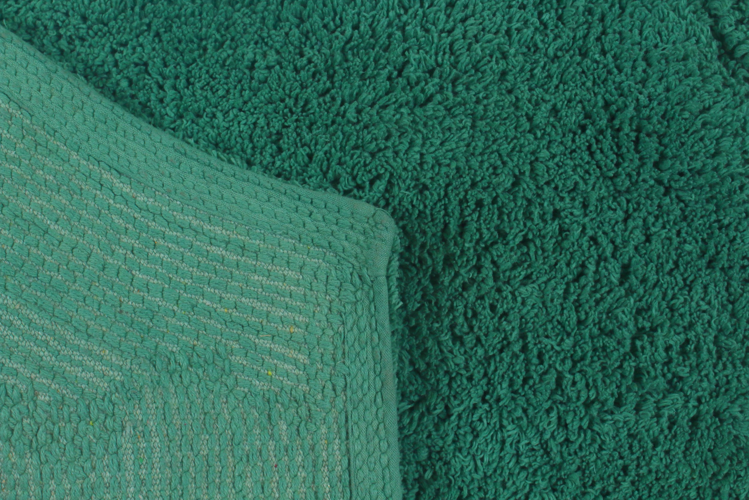 Home Weavers Waterford Collection 100% Cotton Non-Slip Bathroom Rug Set Machine Washable Bathroom Rug-17"x24", Bath Rug- 21"x34", Runner- 22"x60", Bottle Green Color 3 Piece Bath Rug set