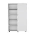 thumbnail image 4 of Eco 72" High 6-tier Shelf One-Door Cabinet Armoire with Two Hanging Rods, 4 of 23