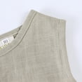 thumbnail image 5 of Toddler Girls Linen Sleeveless Dress A-Line Ruffle Hem Summer Outfits, Size 3-4Y, 5 of 7