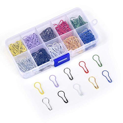Colored Metal Gourd Safety Pins 500 Pcs Pear Shaped Pins for Knitting Stitch Markers DIY Sewing Craft Making Home Accessories