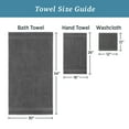 thumbnail image 6 of WelHome 100% HYGROCOTTON® 6-Piece Solid Soft Towel Set, Quiet Shade, 600 GSM, 2 Large Bath Towels 30" x 56", 2 Hand Towels, 2 Washcloths, Absorbent & Plush Bathroom Towels, 6 of 11