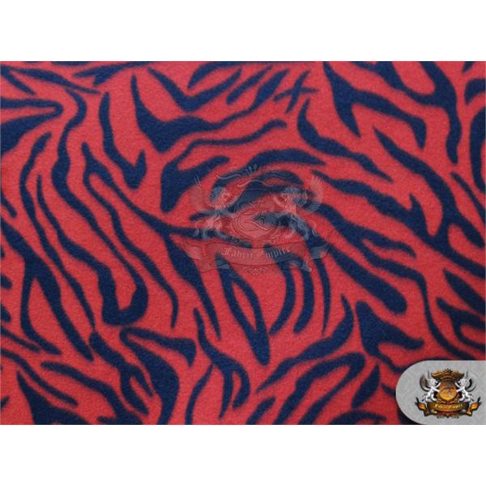 Fleece Printed Fabric ZEBRA DARK ORANGE / 58" Wide / Sold by the yard