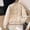 Beige, variant on Goodtrade8 Womens Jacket Fleece Plus Size Bomber Jackets Crew Neck Long Sleeve Button Solid Color Casual Women's Winter Tops