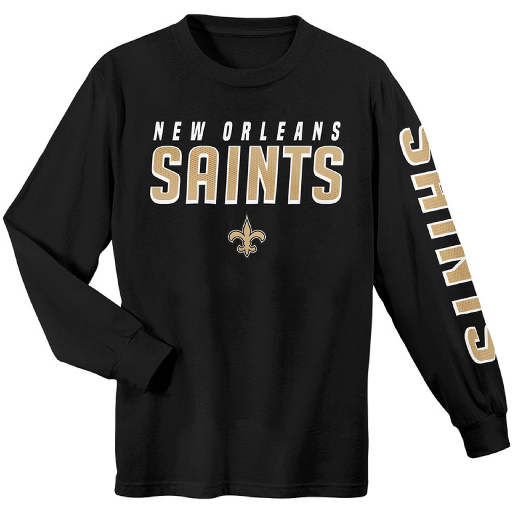 Youth Black New Orleans Saints Sleeve Hit Long Sleeve T-Shirt - Walmart.com