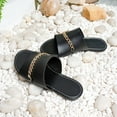 thumbnail image 6 of Wowcloth Women's Flat Beach Sandals – Casual Chain Decor Slip-On with Comfortable Design for Summer Outdoor Footwear, 6 of 9