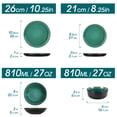 thumbnail image 3 of MALACASA 24 pcs Dinnerware Sets, Plates and Bowls Set for 6, Stoneware Dinner Set, Green, 3 of 9