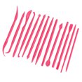 thumbnail image 4 of Juego de 14 piezas para esculpir arcilla plástica, herramienta manual para modelar polímeros (rosa roja), 4 of 14