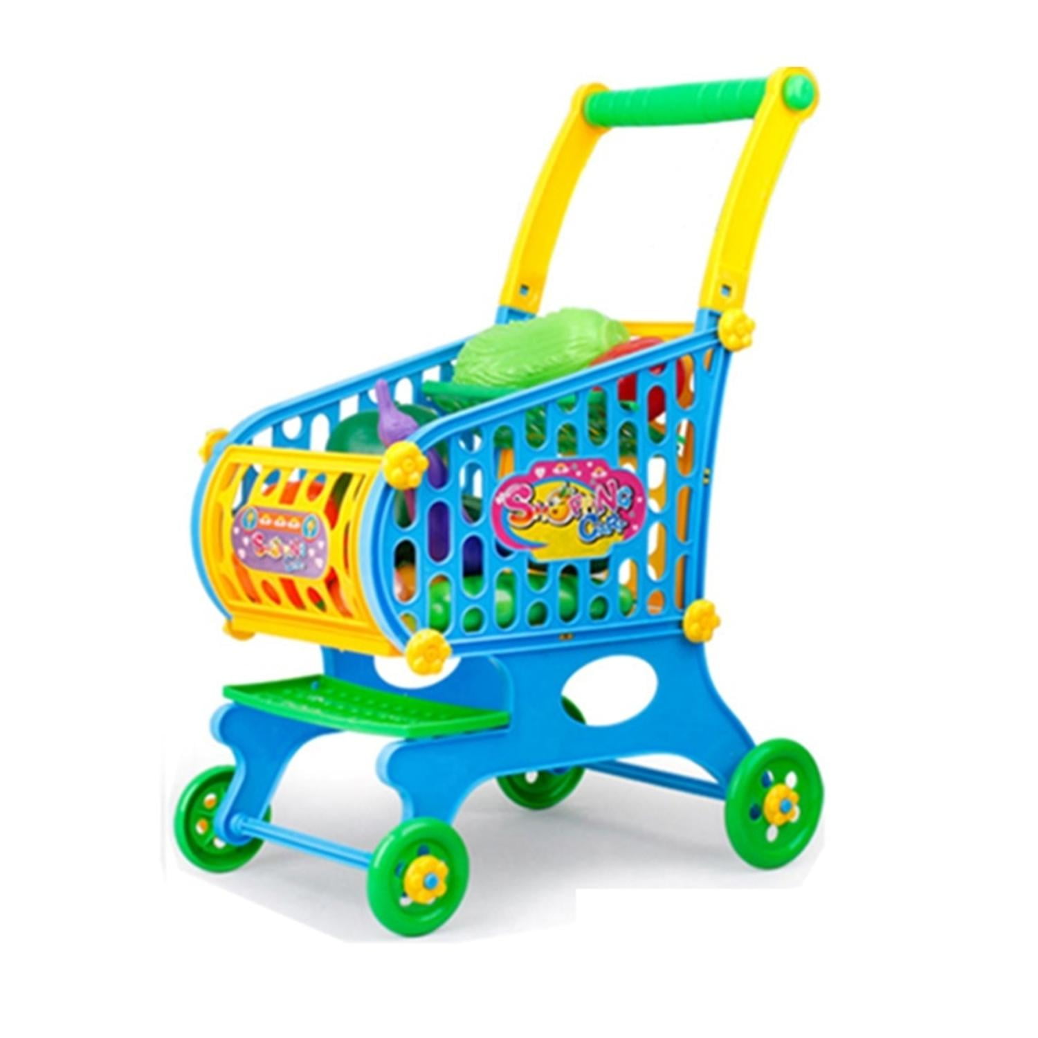 Carro Supermercado Juguete Carrito Compra Celeste Accesorios Multicolor