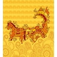 thumbnail image 3 of Ambesonne East Duvet Cover Sets, Folk Design, 2-Queen, Marigold Orange and Ruby, 3 of 7