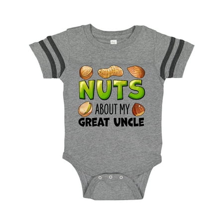 

Inktastic Nuts About My Great Uncle Peanut Almond Pistachio Gift Baby Boy or Baby Girl Bodysuit