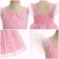 thumbnail image 5 of IBTOM CASTLE Toddler Flower Girl Dress, Flutter Sleeve Floral Embroidery Smocked Tulle Tutu Princess Dresses for Birthday Wedding Pink, 5 of 7