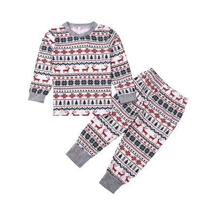 

Viworld Family Look Christmas Pajamas Set Striped Elk Casual Family Matching Outfit Winter Nightwear Sleepwear Pjs Set