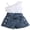 White, variant on BemeyourBBs Toddler Baby Girls Summer Outfits Denim 2 Pieces Outfit Baby Girl Summer Clothes Sleeveless One Shoulder Ruffle Tank Vest Tops and Jeans Shorts Set with Belt