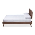 thumbnail image 2 of Baxton Studio Zenon Mid-Century Moderna cama de plataforma tamaño queen de madera con acabado marrón nogal Baxton Studio 1.93271E11, 2 of 2