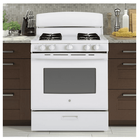 GE - 4.8 Cu. Ft. Freestanding Gas Range - White