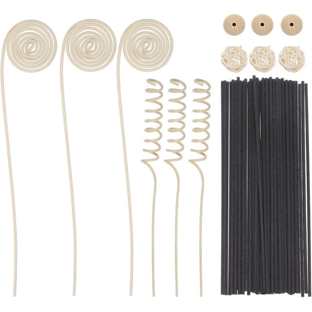uxcell 42Pcs Reed Diffuser Sticks Set, Fiber Fragrance Flower Reed Diffuser Replacement Refill Sticks Flower Decor for Home, Hotel, Office (Black)