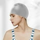 thumbnail image 5 of Watertight Swim Cap Resin Stretchy Mesh Texture | Adult Hydrodynamic Performance | Hair & Ear Protection | Soft Durable Material | Fits Long & Short Hair | 19x22cm | White Gray, 5 of 6