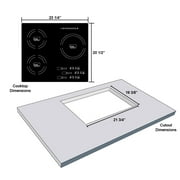 True Induction TI-3B Built-In 24 3-Burner Induction Glass-Ceramic Cooktop, UL858 Certified, 3300W