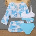 thumbnail image 6 of kpoplk 3 Piece Floral Bikini Set for Girls Bikini Top and Matching Ruffled Cover Up Skirt Size 4-12(Blue,13-14 Y), 6 of 8