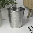 thumbnail image 5 of happimess Axel Modern Minimalist Hammered Steel 2-Gallon Wastebasket, Brushed Steel, HPM1110C, 5 of 7